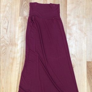 Deep red maxi skirt